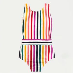 J. Crew Rainbow Stripe One-Piece
